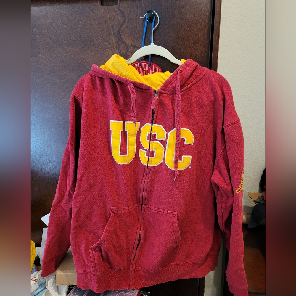 Stadium Athletics Red and Yellow Hoodie